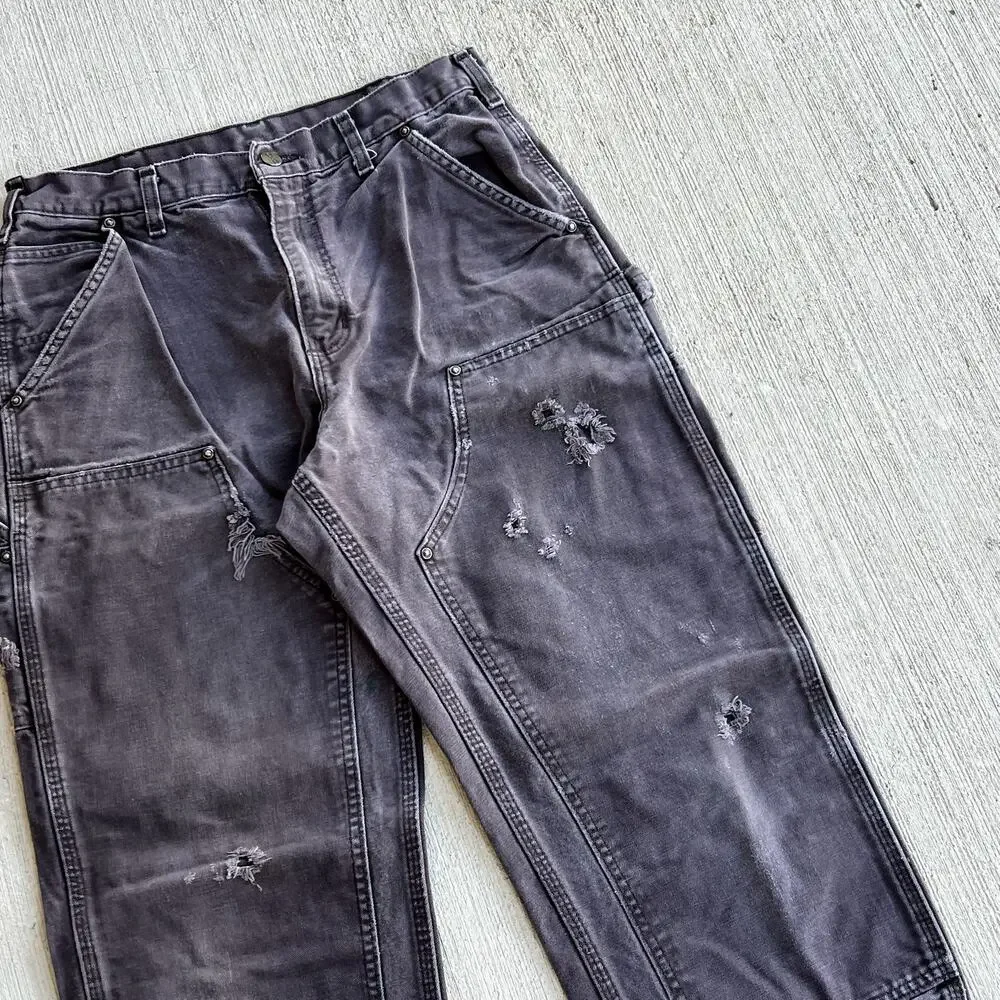 Carhartt faded brown double knee work wear carpenter pants